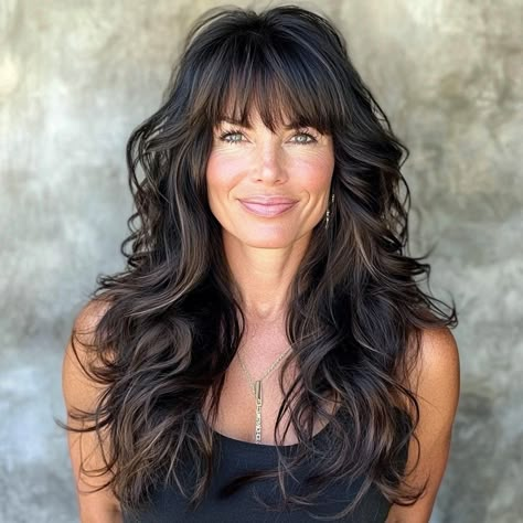 Long Layered Hair With Bangs, Riley Green, Long Hair Cut, Layered Hair With Bangs, Long Layered Haircuts, Makeup Outfit, Great Hairstyles, Hair 2024, Long Hair With Bangs