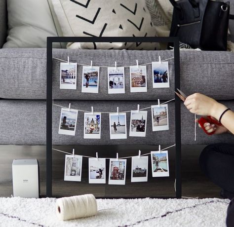 Instax Polaroid, Smartphone Printer, Polaroid Wall, Instax Photos, Diy Photo Frames, Boho Styl, Diy Anniversary, Diy Picture Frames, Diy Picture