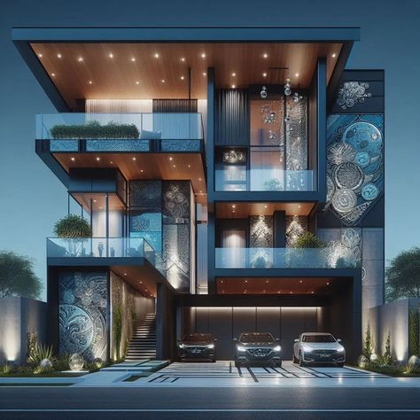 Futuristic House Exterior, Futuristic House, Luxury Mansions, House Facades, Concrete Architecture, Modern House Facades, Lounge Design, Mansions Luxury, House Book