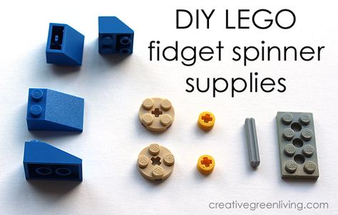 Looking for a lead free fidget spinner? Learn how to make a cool DIY LEGO fidget. Lego Spinners, Lego Organizing, Lego Fidget Spinner, Lego Spinner, Lego Fidget, Diy Fidgets, Fidget Ideas, Diy Fidget Spinner, Spinners Diy