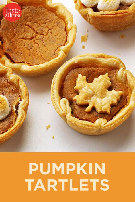 Pumpkin Tartlets Pumpkin Tartlets, Pie Tartlets, Tartlets Recipe, Sweet Soup, Mini Pumpkin Pies, Recipe Pumpkin, Refrigerated Pie Crust, Spiced Pumpkin, Pumpkin Pie Filling