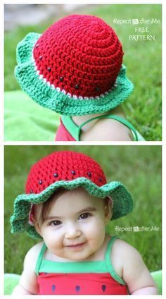 Kids Hats Patterns, Crochet Baby Cap, Spring Hat, Crochet Summer Hats, Girls Sun Hat, Repeat Crafter Me, Baby Headbands Crochet, Crochet Sun Hat, Crochet Kids Hats