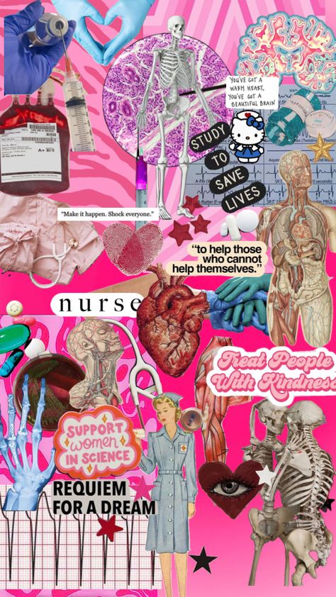 Nurse Collage Aesthetic, Ipad Wallpaper Nursing Student, Nurse Icon Aesthetic, Nursing School Mood Board, In My Nursing Student Era, Nursing Study Aesthetic, Future Nurse Wallpaper Iphone, Student Nurse Wallpaper, Nursing School Aesthetic Wallpaper