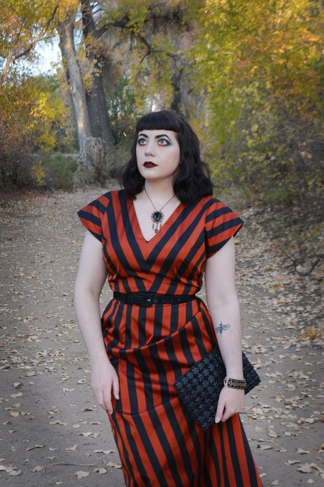 The Closet Historian: outfit The Closet Historian, Historian Outfit, Closet Historian, Fashion Notebook, 2023 Wardrobe, Autumn Photoshoot, American Duchess, Vintage Stripes, Black Silk Scarf