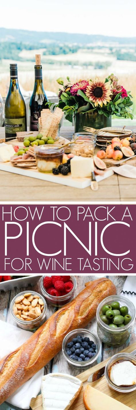 Picnic Ideas for a Day of Wine Tasting Wine Tasting Picnic, Diy Food Ideas, Picnic Diy, Picnic Dishes, Vegetarian Picnic, Wine Tasting Food, Healthy Picnic, Wine Snacks, Ideas Picnic