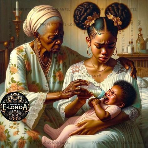 Sorority Art, Afrocentric Clothing, African American Artwork, Africa People, Takes A Village, Black Woman Artwork, African Paintings, Cozy Backyard, Beautiful Black Babies