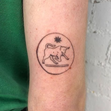 Feminine Bull Tattoo, Bull Tattoo Feminine Taurus, Small Bull Tattoos, Spanish Bull Tattoo, Taurus Tattoo Ideas, Happy Birthday Lily, Tattoo Taurus, Ox Tattoo, Farm Tattoo