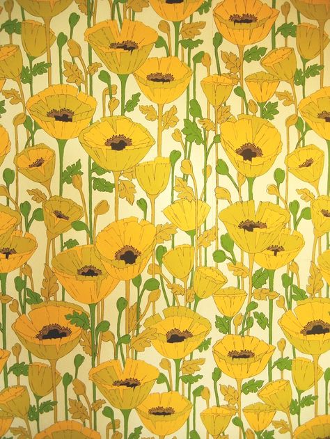 60's wallpaper - inspiration for a fresh color scheme. via ... 60s Wallpaper, Hand Painted Wallpaper, Floral Trends, Motif Vintage, Trendy Wallpaper, Inspirational Wallpapers, Wallpaper Designs, Retro Wallpaper, Homescreen Wallpaper