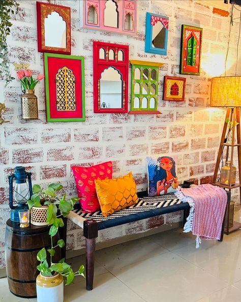 I love to be in colours Desi home, Indian home, colour filled, wall decor,diy home, Indian vibes, home and living, ethnic decor , Indian home decor, living room decor Indian Wall Decor Living Room, Indian Vintage Home Decor, Indian Living Room Decor, Indian Bedroom Design, Decor Indian Home, Indian Interior Design, Indian Wall Decor, Living Room Decor Indian, Indian Room Decor