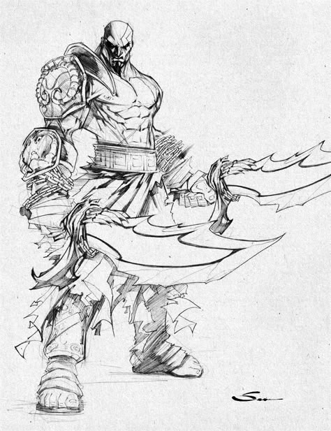 Kratos Sketch, Comic Book Drawing, Caracter Design, Concept Art Character, Cool Sketches, Male Poses, Illustration Character Design, Sketch Drawing, A Pencil