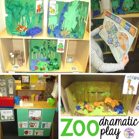 Zoo Dramatic Play - Pocket of Preschool Zoo Dramatic Play, Camping Dramatic Play, Grocery Store Dramatic Play, Fire Safety Theme, Pocket Of Preschool, Dramatic Play Themes, Animals Preschool, Dramatic Play Printables, Dramatic Play Center