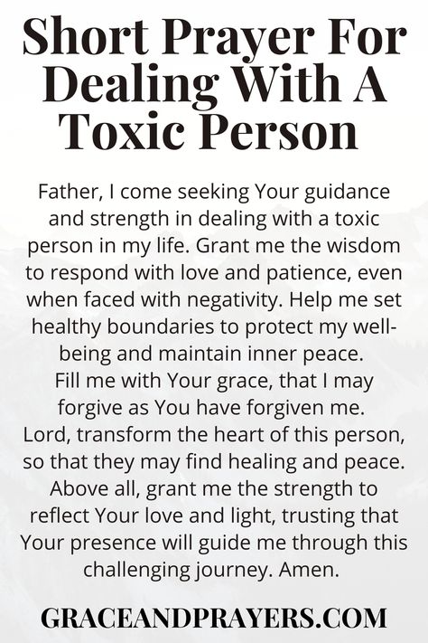 Are you seeking prayers for dealing with toxic people? Then we hope these 7 prayers will give you strength and wisdom on this journey! Click to read all prayers for dealing with toxic people. Praying For Mean People, Prayers For Negative People, Scripture About Toxic People, Prayers For Hateful People, Prayer For People Against You, Prayer Against Evil People, Prayer For Difficult Situations, Prayers To Remove Toxic People, Prayers For Dealing With Toxic People