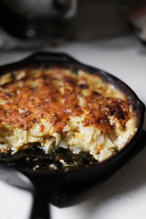 caraway potato fennel gratin — Cardamom and Tea Fennel Gratin, Impressive Appetizers, Sage Butter, Ina Garten Recipes, Creamed Potatoes, Winter Dishes, Potato Gratin, Caraway Seeds, Grilled Pork