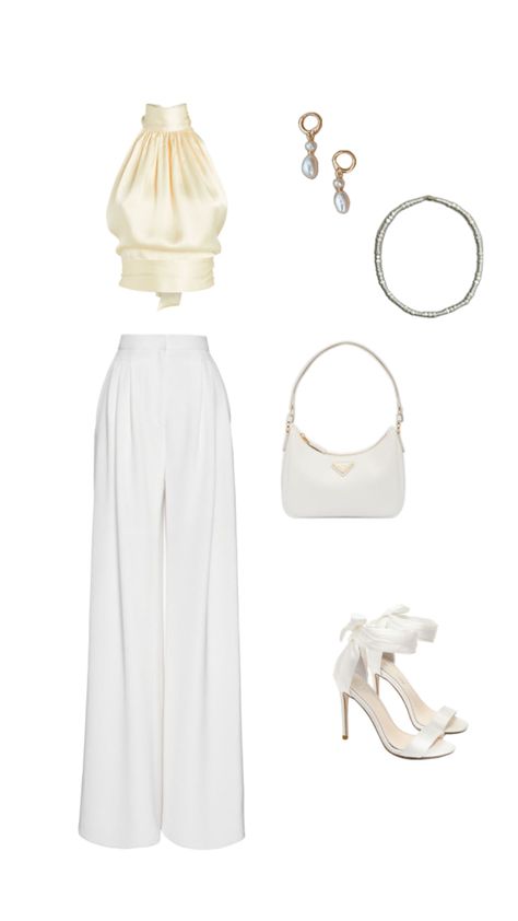 White nice outfit | monochrome outfit idea | work outfit | satin outfit inspo Monochrome White Outfit, White Monochromatic Outfit, White Outfit Ideas, Satin Outfit, Studio Portrait Photography, Monochromatic Outfit, Monochrome Outfit, Future Outfit, White Outfit