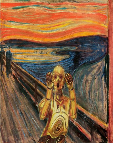 Famous Pop Art, Star Wars Painting, Le Cri, Star Wars Facts, The Scream, Art Parody, Star Wars Wallpaper, Classic Paintings, Pop Art Painting