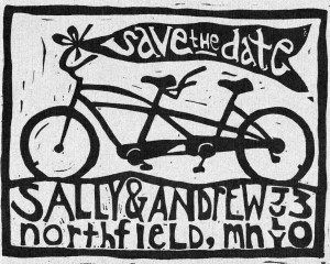 a bicycle built for two Linocut Invitation, Bike Linocut, Wedding Linocut, Linocut Wedding, Bicycle Built For Two, Southwestern Wedding, Linocut Printmaking, Bird Wedding, Lino Cut