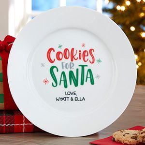 Personalized Christmas Plates, Santa Cookie Plate, Cookies Personalized, Christmas Orniments, Cookies For Santa Plate, Santa Cookie, Cookie Plate, Santa Plate, Santa Crafts