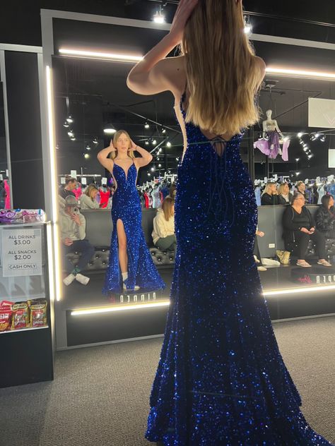 Royal Blue Open Back Prom Dress, Sparkle Blue Dress, Prom Dresses Dark Blue Sparkly, Dark Blue Sparkly Prom Dress, Royal Blue Prom Dress Long Sparkle, Bold Prom Dresses, Deep Blue Prom Dress, Blue Sparkly Prom Dresses, Prom Dresses Long Blue Royals