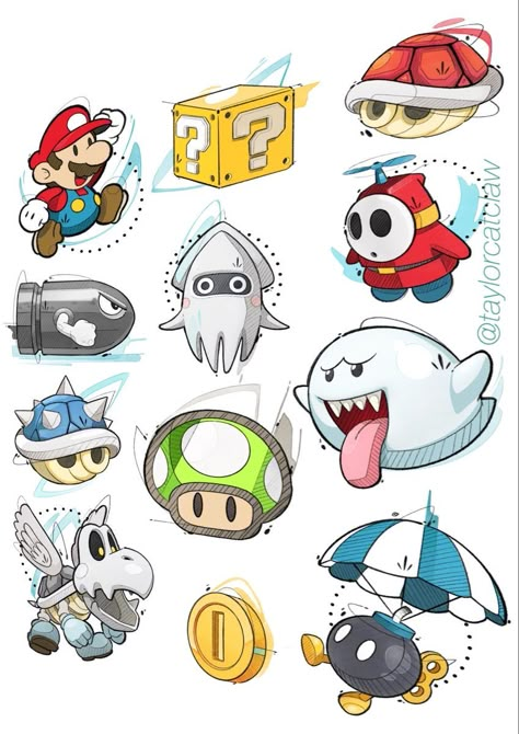 Super Mario Tattoo Design, Mario Tattoo Design, Disney Flash Tattoo, Mario Illustration, Super Mario Tattoo, Nintendo Tattoo, Mario Tattoo, Abstract Tattoo Ideas, Wrist Tattoo Designs