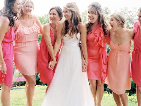 The Secrets of Successful Mismatched Bridesmaids 3.0 Mismatched Bridesmaids, Bridesmaid Ideas, Here Comes The Bride, Wedding Dreams, Bridesmaids Dresses, Here Comes, Wedding Bridesmaids, Wedding Board, The Knot