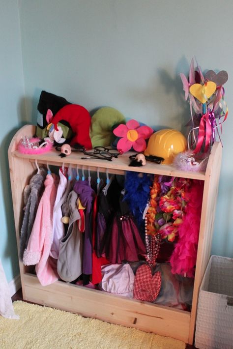 Dress-Up Centre | Mama. Papa. Bubba. Kids Room Storage Solutions, Closet Cubbies, Dress Up Corner, Dress Up Stations, Bedroom Wardrobe Ideas, Dress Up Closet, Dress Up Storage, Storage Kids Room, Shoes Outfit