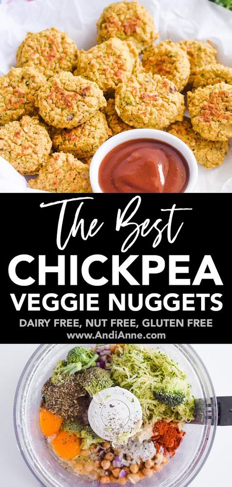 Vegetable Nuggets, Chickpea Nuggets, Baked Chickpea, Healthy Recipes Vegetarian, Veggie Nuggets, Gluten Free Recipes For Kids, Gluten Free Vegetarian Recipes, Meatless Dinner, Chickpea Recipes