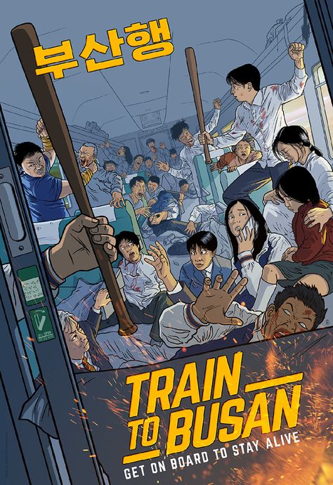 Train To Busan Movie, Train To Busan, Classic Comic Books, Alternative Movie Posters, Classic Comics, Book Art Diy, Movie Poster Art, Film Art, Film Posters