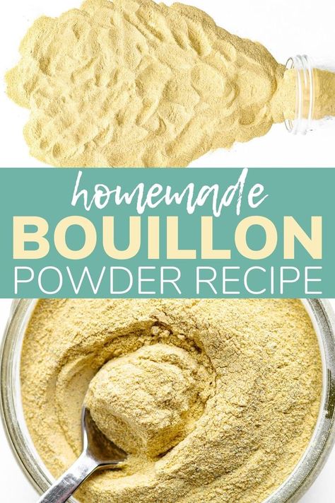 Chicken Bouillon Recipe, Homemade Bouillon, Chicken Broth Substitute, Bouillon Recipe, Chicken Bouillon Powder, Homemade Dry Mixes, Homemade Spice Mix, Seasoning Blends, Spice Blends Recipes