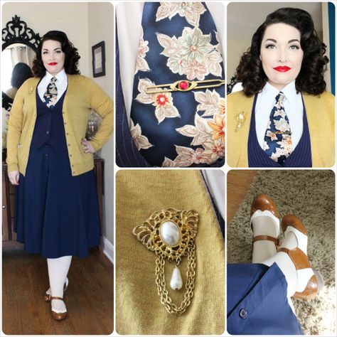 1940s Fashion Women Plus Size, Dapper Day Outfits For Women, Plus Size Retro Fashion, Plus Size Vintage Clothing, Dapper Day Outfits, Dapper Outfit, Days Challenge, Vintage Plus Size, Pin Up Outfits