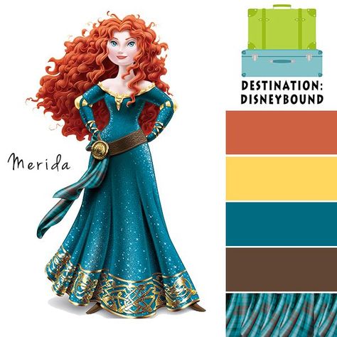 Merida Color Palette, Color Pattles, Merida Disneybound, Disney Princess Bedroom, Brave Movie, Silhouette Mint, Blanket Colors, Disneybound Outfits, Disney Princess Colors