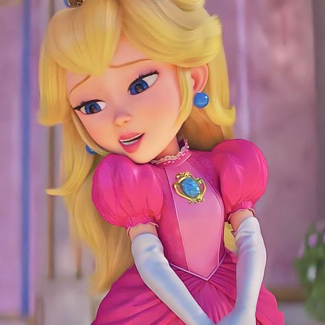 Princess Peach in The Super Mario Bros Movie Mario Pfps, Peach Stuff, Peach Mario Bros, Princess Peach Cosplay, Peach Cosplay, The Super Mario Bros Movie, Super Mario Bros Games, Super Princess Peach, Super Mario Princess