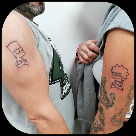 The Simpsons Tattoo Ideas, Lisa And Bart Simpson Tattoo, Bart And Lisa Tattoo, Lisa Simpson Tattoo, Homer Simpson Tattoo, Bart Simpson Tattoo, Bart And Lisa Simpson, Bleach Tattoo, David Tattoo