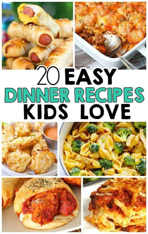 20 Easy Dinner Recipes That Kids Love Meals Kids Love, Easy Meals For Kids, Toddler Snacks, Recipes For Kids, Dinner Recipes For Kids, Dinners For Kids, Kid Friendly Meals, Quick Dinner, Finger Food