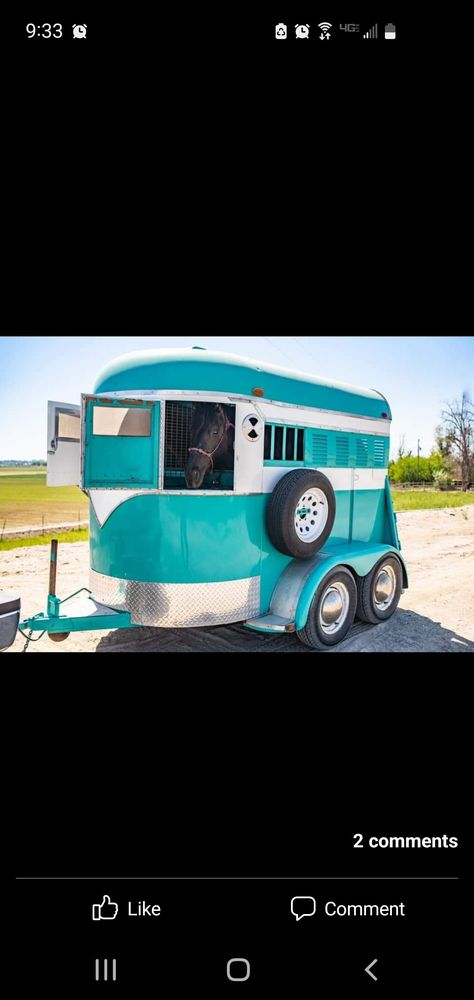 Pink Horse Trailer, Horse Trailer Paint Ideas, Painted Horse Trailer, Horse Trailer Renovation, Trailer Homes, Trailer Design, Stock Trailer, Livestock Trailers, Tack Store