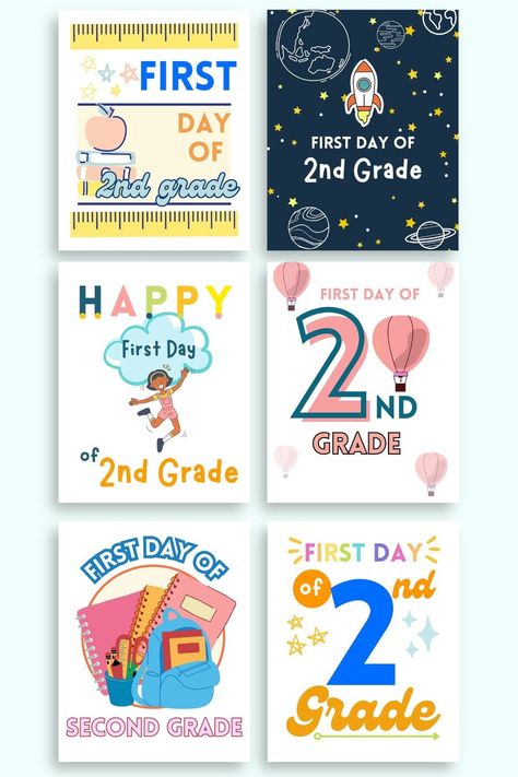 These first day of school sign printables are so cute! 5+ free printable signs for the first day of second grade. 1st Day Of 2nd Grade, Welcome To 2nd Grade Sign, Last Day Of 3rd Grade Sign Printable, First Day Of Grade 2 Sign, First Day Of Grade 1 Sign Free Printable, Last Day Of School Sign Printable Free 2023-2024, First Day Of School Sign Printable Free 23-24, Kids Printable Art, Free Printable Numbers