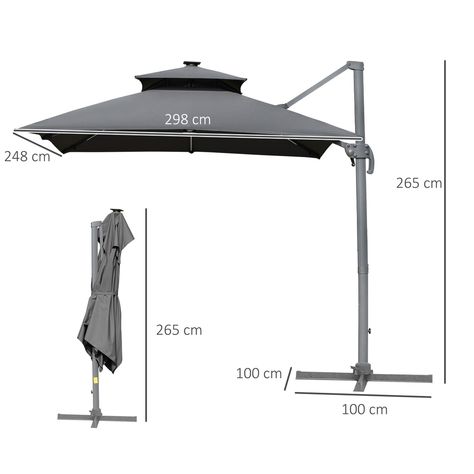 Outsunny 3m Cantilever Parasol with Solar LED Lighting: Tilt and Crank Handle and Cross Base in Grey https://www.refinedhomeliving.co.uk/products/outsunny-3m-cantilever-parasol-with-solar-led-lighting-tilt-and-crank-handle-and-cross-base-in-grey Refined Home Living Elevate your space with timeless elegance and modern comfort. ✨🏡 #RefinedHomeLiving #ElegantLiving #HomeInspiration #Bestseller #refinedhomeliving #luxury #summerready #gardenideas #outdoorliving #alfresco #summernights #outdoorl... Sun Shade Canopy, Cantilever Parasol, Cantilever Patio Umbrella, Light Scattering, Offset Patio Umbrella, Garden Parasols, Awning Canopy, Outdoor Toys For Kids, Shade Canopy