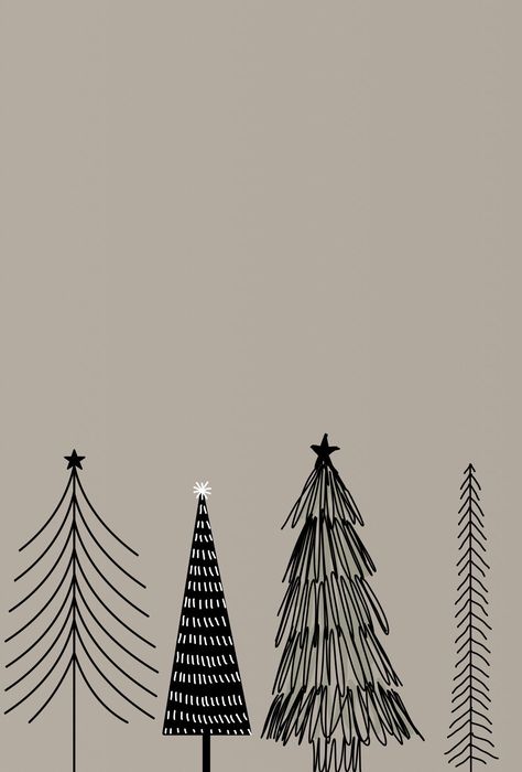 Christmas trees, beige, aesthetic Christmas Procreate Art, Black And White Christmas Wallpaper, Fimo Christmas, Christmas Phone Backgrounds, Lock Screen Wallpaper Iphone, Holiday Painting, Winter Wallpaper, Black Christmas, Seamless Background