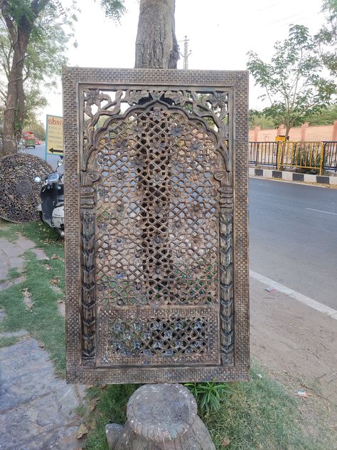 Carved wooden wall panel/wall decor panel/Indian carved wall panel/jali carved wall panel/intricately carved wood panel/wall Hanging panel. Distressed  finished jali carved wall panel is a perfect indian vintage decor for your home.  This beautiful intricately carved wooden art panel has intrinsic designs flowers carved into it by our skilled workers. The panel has been made in mango wood and has clips behind to hang it on the wall. This wooden Jali carved wall decor panel is little Curved from Wooden Jali, Carved Wall Panel, Moroccan Side Table, Carved Wood Panel, Wooden Wall Art Panels, Carved Wall Decor, Wood Panel Wall, Panel Wall Decor, Carved Wood Wall Art