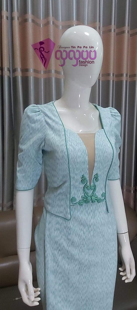 Dress Sewing Tutorials, Myanmar Traditional, Myanmar Traditional Dress, Myanmar Dress Design, Myanmar Dress, Dress Idea, Dress Sewing, Traditional Dress, Dress Design