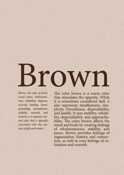 Jennifer Brown, Colors And Emotions, Color Quotes, Color Meanings, Brown Wallpaper, Beige Aesthetic, Aesthetic Colors, Brown Aesthetic, Aesthetic Collage