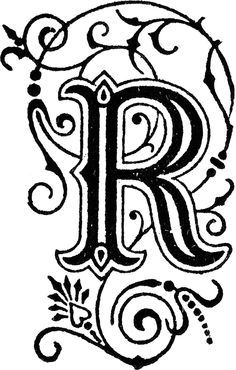 Letter Vintage, R Letter, Letter R, Vintage Illustration, For Sale