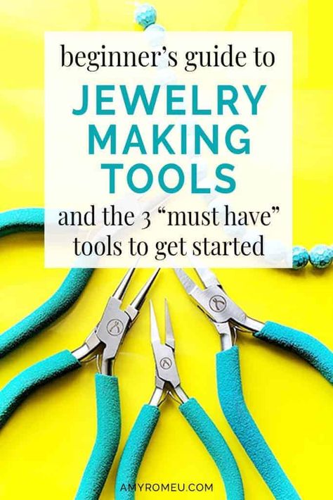 The Beginner's Guide To Jewelry Making Tools and the 3 Must Have Tools You Need To Get Started Making Jewelry. | amyromeu.com #jewelrymaking #jewelrymakingtools #jewelrymakingsupplies #jewelrymakingtutorials Making Jewelry For Beginners, Hair Rainbow, Diy Jewelry To Sell, Jewelry Making Business, Diy Jewelry Unique, Pulseras Diy, E Tattoo, Easy Diy Jewelry, Must Have Tools