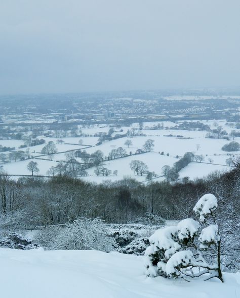 Snow over the Cheshire plains.  Peak District, Cheshire, UK. Cheshire Countryside, Chester England, Cheshire Uk, Cheshire England, Living On The Edge, Peak District, English Countryside, New City, Country Life