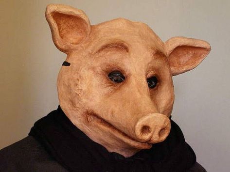 Scary Pig Mask, Plaster Mask, Pig Mask, Mask Scary, Scary Halloween Masks, Mask Guy, Paper Mache Mask, Animal Mask, Mask Wall