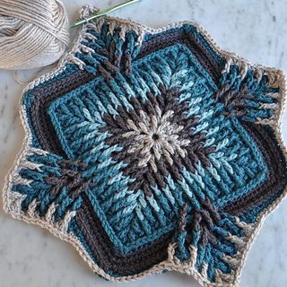 Elements Cal Square [Free Crochet Pattern] | Patterns Valley | The Crocheting Andreas | Bloglovin’ Crochet Mandala Pattern Free, Granny Squares Crochet Pattern, Squares Crochet Pattern, Crochet Flower Top, Cal Crochet, Crochet Square Pattern, Granny Squares Crochet, Granny Square Crochet Patterns Free, Dishcloth Crochet Pattern