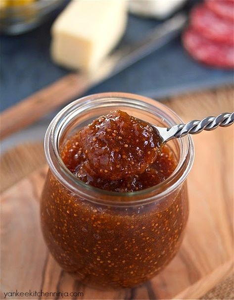 Fig Jam Recipe With Dried Figs, Jalapeno Fig Jam, Bourbon Fig Jam, Fig Jam Uses, Fig Preserves Recipe, Lavender Jam, Fig Jam Recipe, Fruit Butters, Canning Pickles