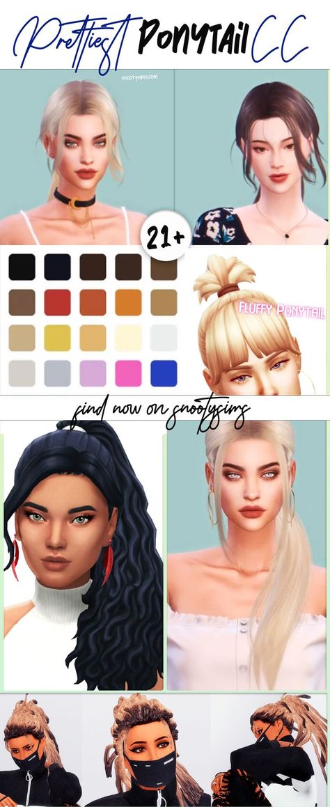 ponytail CC Ponytail Haircut Method, Sims 4 Ponytail Cc, Sims 4 Ponytail, Sims 4 Curly Hair, Ponytail Haircut, Haircut Layers, Fun Ponytails, Fashionable Hairstyles, Curly Hair Ponytail