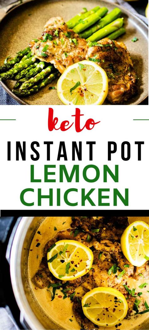 This easy Keto Instant Pot Lemon Chicken packs a surprising punch of flavor for a recipe that requires so little effort. (Plus it is easy to make with pantry staples!) The garlicky lemon sauce is absolutely magical. This is a recipe I turn to again and again. #kickingcarbs #lemonchicken #instantpot #instantpotchicken Instant Pot Lemon Chicken, Keto Chicken Thighs, Low Carb Instant Pot Recipes, Keto Chicken Thigh Recipes, Frozen Chicken Recipes, Keto Instant Pot, What To Make For Dinner, Chicken Thigh Recipes Oven, Chicken Thigh Recipes Crockpot