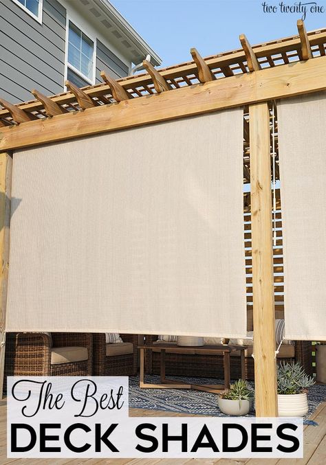 Terrasse Med Tak, Deck Shade, Building A Pergola, Diy Shades, Pergola Design, Wooden Pergola, Patio Shade, Shade Canopy, Backyard Pergola