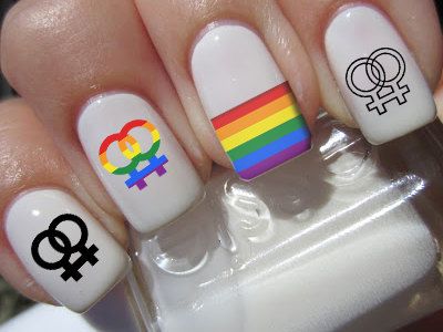 61 Double Female Symbols - Gay / LESBIAN RAINBOW FLAGS Nail Decals - Nail Art WaterSlide Transfers Nail Stickers $5.79 Symbol Nails, Steampunk Nails, Cherry Blossom Nails Art, Flag Nails, Cherry Blossom Nails, Punk Nails, Female Symbol, Nail Art Decals, Disney Nails